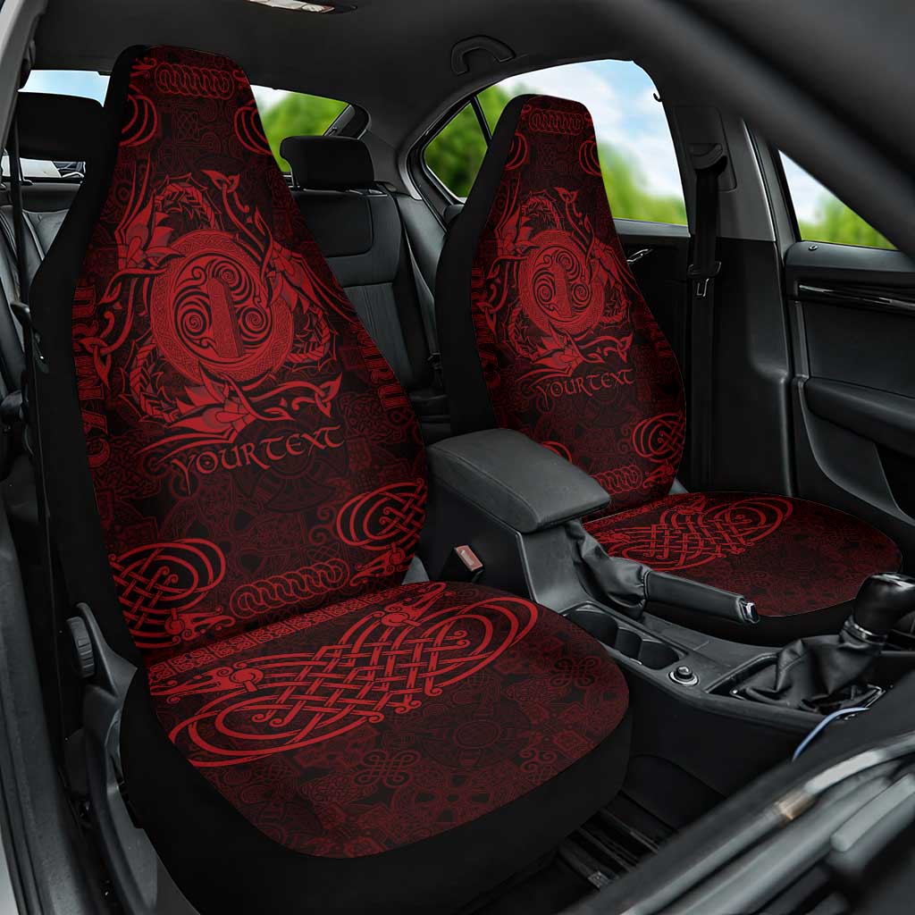 Personalized Anglesey Ynys Mon Car Seat Cover Red Standing Stone Celtic-inspired LT9
