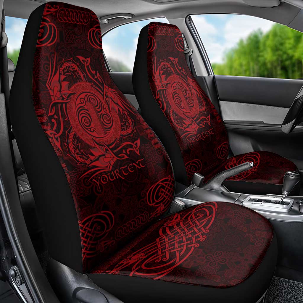 Personalized Anglesey Ynys Mon Car Seat Cover Red Standing Stone Celtic-inspired LT9