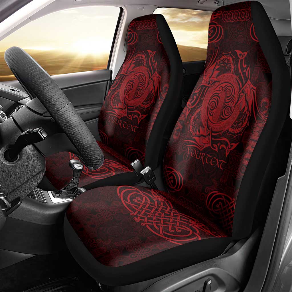Personalized Anglesey Ynys Mon Car Seat Cover Red Standing Stone Celtic-inspired LT9