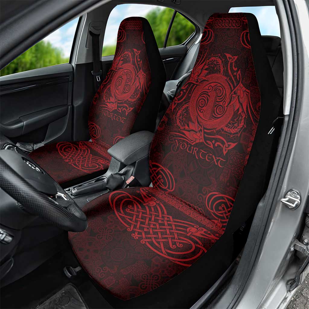 Personalized Anglesey Ynys Mon Car Seat Cover Red Standing Stone Celtic-inspired LT9