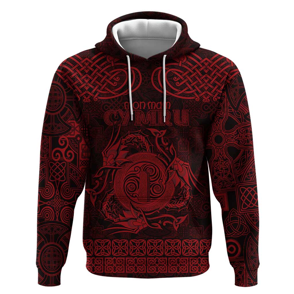 Personalized Anglesey Ynys Mon Hoodie Red Standing Stone Celtic-inspired LT9