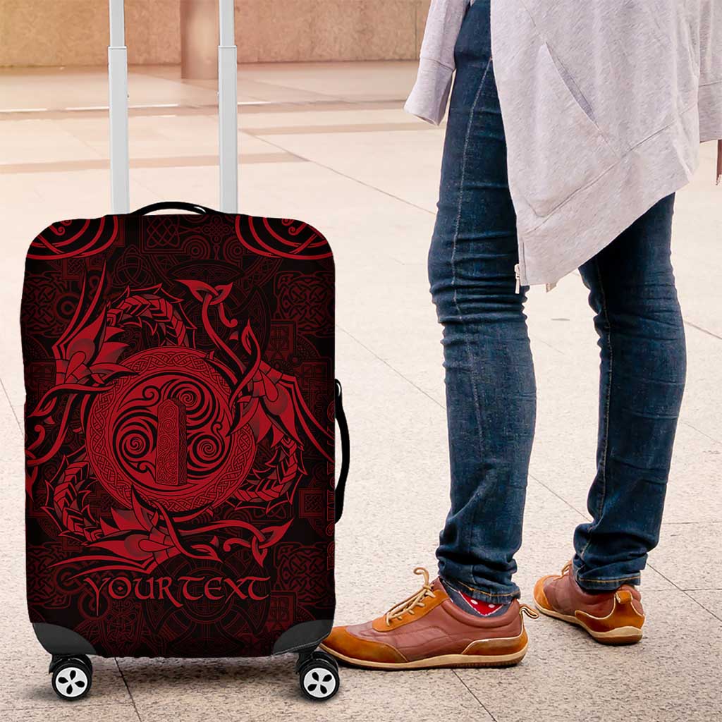 Personalized Anglesey Ynys Mon Luggage Cover Red Standing Stone Celtic-inspired LT9