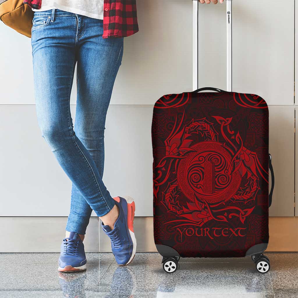 Personalized Anglesey Ynys Mon Luggage Cover Red Standing Stone Celtic-inspired LT9