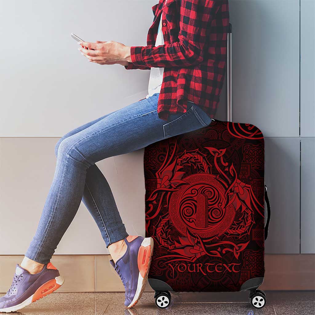 Personalized Anglesey Ynys Mon Luggage Cover Red Standing Stone Celtic-inspired LT9
