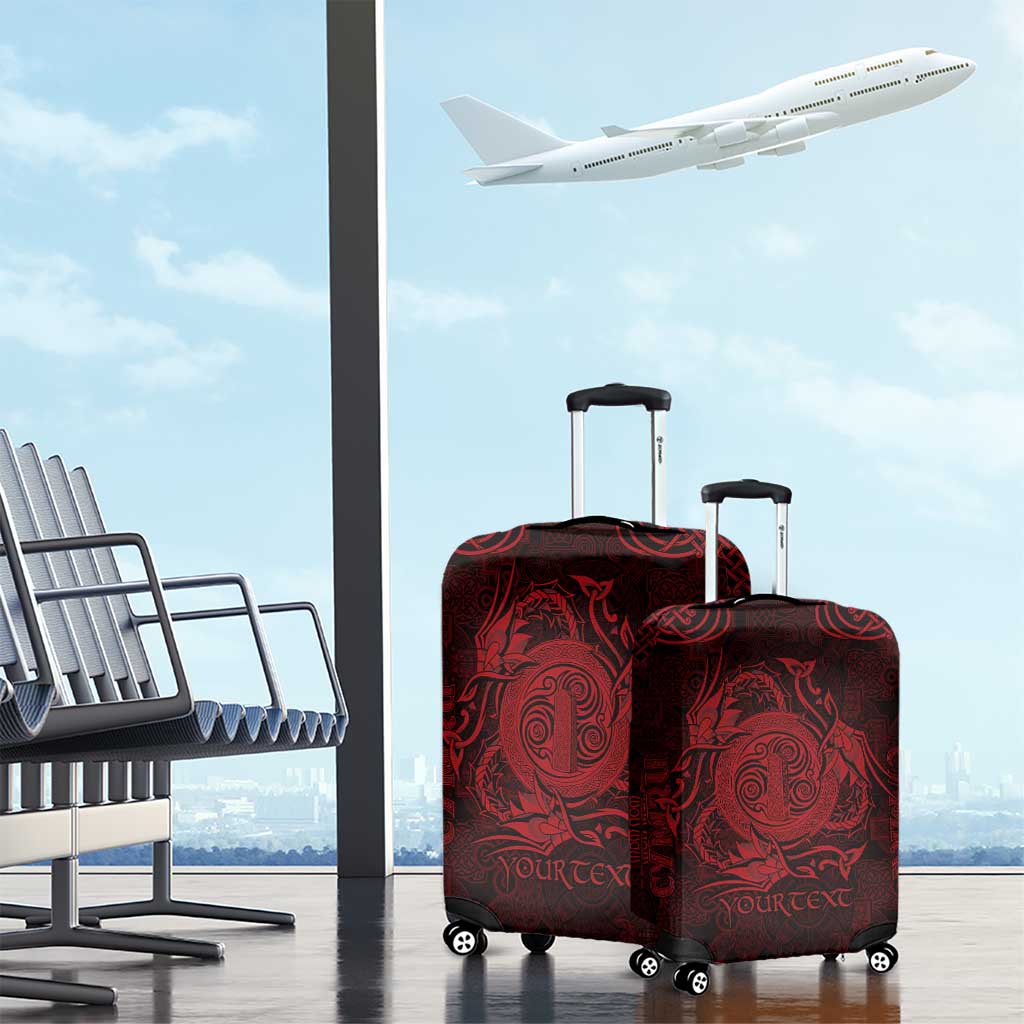 Personalized Anglesey Ynys Mon Luggage Cover Red Standing Stone Celtic-inspired LT9