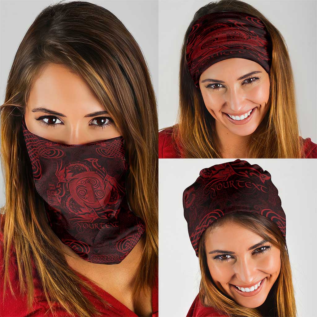Personalized Anglesey Ynys Mon Neck Gaiter Red Standing Stone Celtic-inspired LT9