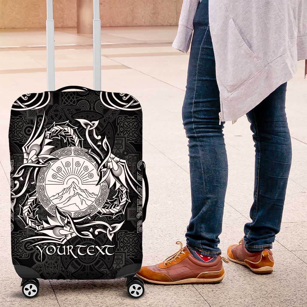 Personalized Brecknockshire Sir Frycheiniog Luggage Cover Black Brecon Beacons Mountain Celtic-inspired LT9