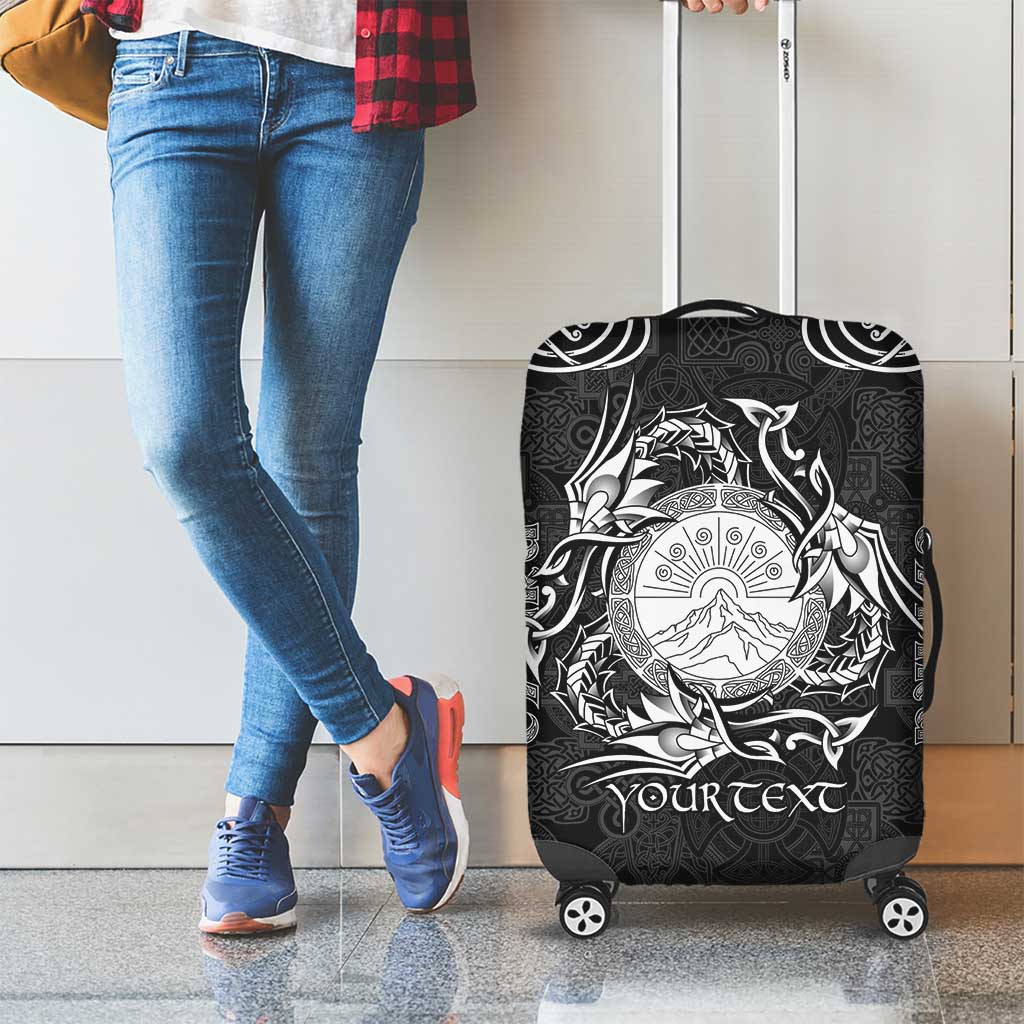 Personalized Brecknockshire Sir Frycheiniog Luggage Cover Black Brecon Beacons Mountain Celtic-inspired LT9