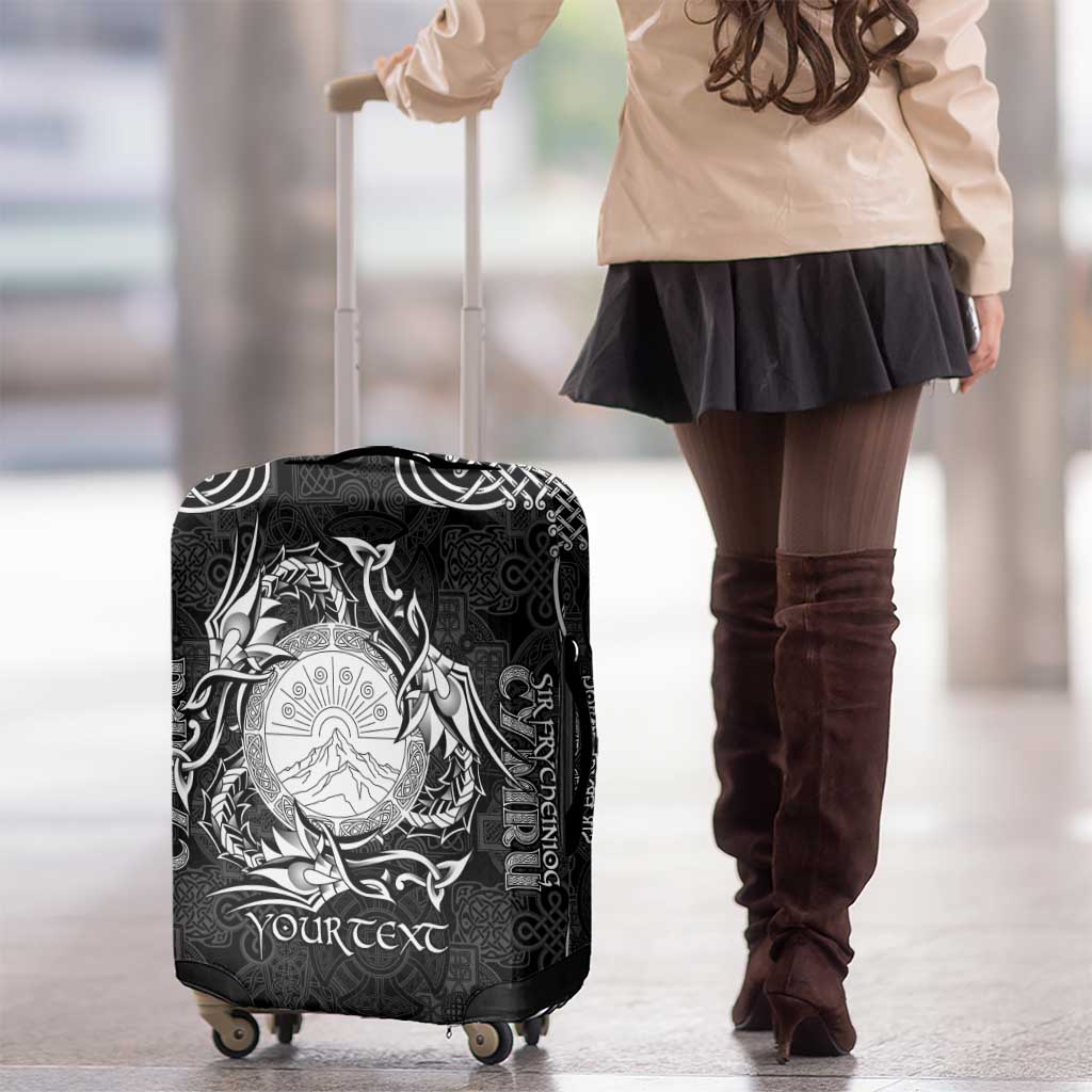 Personalized Brecknockshire Sir Frycheiniog Luggage Cover Black Brecon Beacons Mountain Celtic-inspired LT9