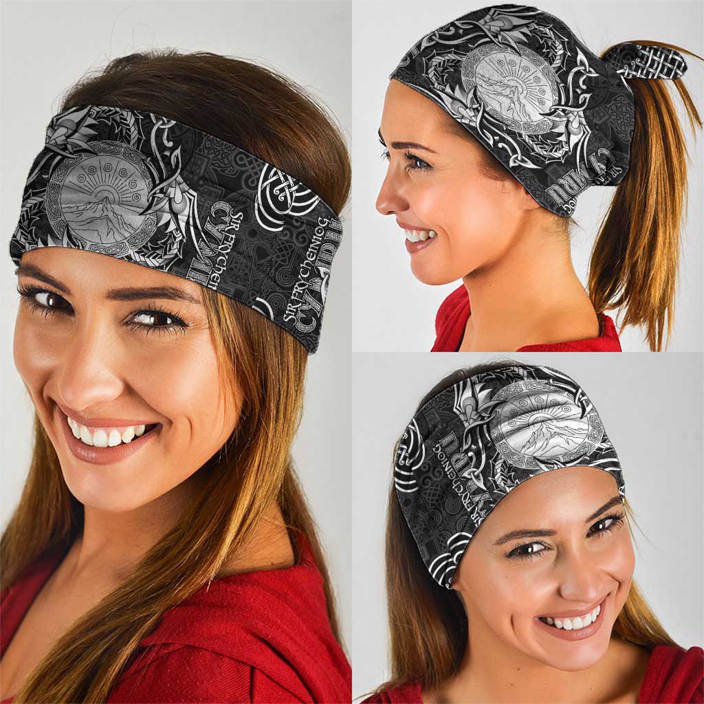 Personalized Brecknockshire Sir Frycheiniog Neck Gaiter Black Brecon Beacons Mountain Celtic-inspired LT9