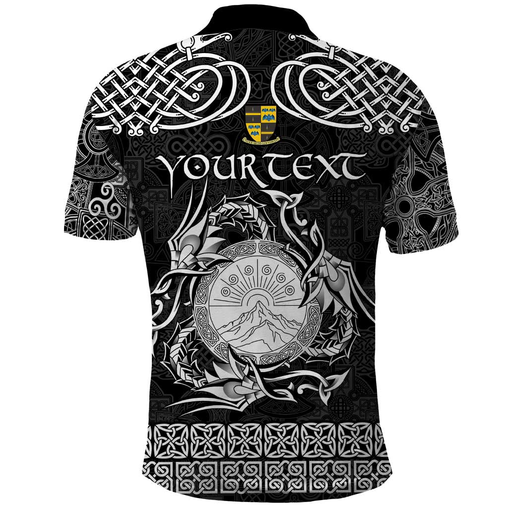 Personalized Brecknockshire Sir Frycheiniog Polo Shirt Black Brecon Beacons Mountain Celtic-inspired LT9