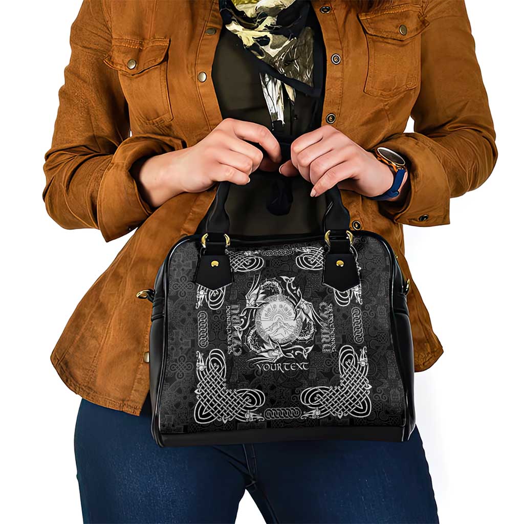 Personalized Brecknockshire Sir Frycheiniog Shoulder Handbag Black Brecon Beacons Mountain Celtic-inspired LT9