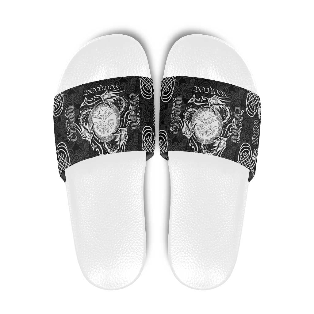 Personalized Brecknockshire Sir Frycheiniog Slide Sandals Black Brecon Beacons Mountain Celtic-inspired LT9