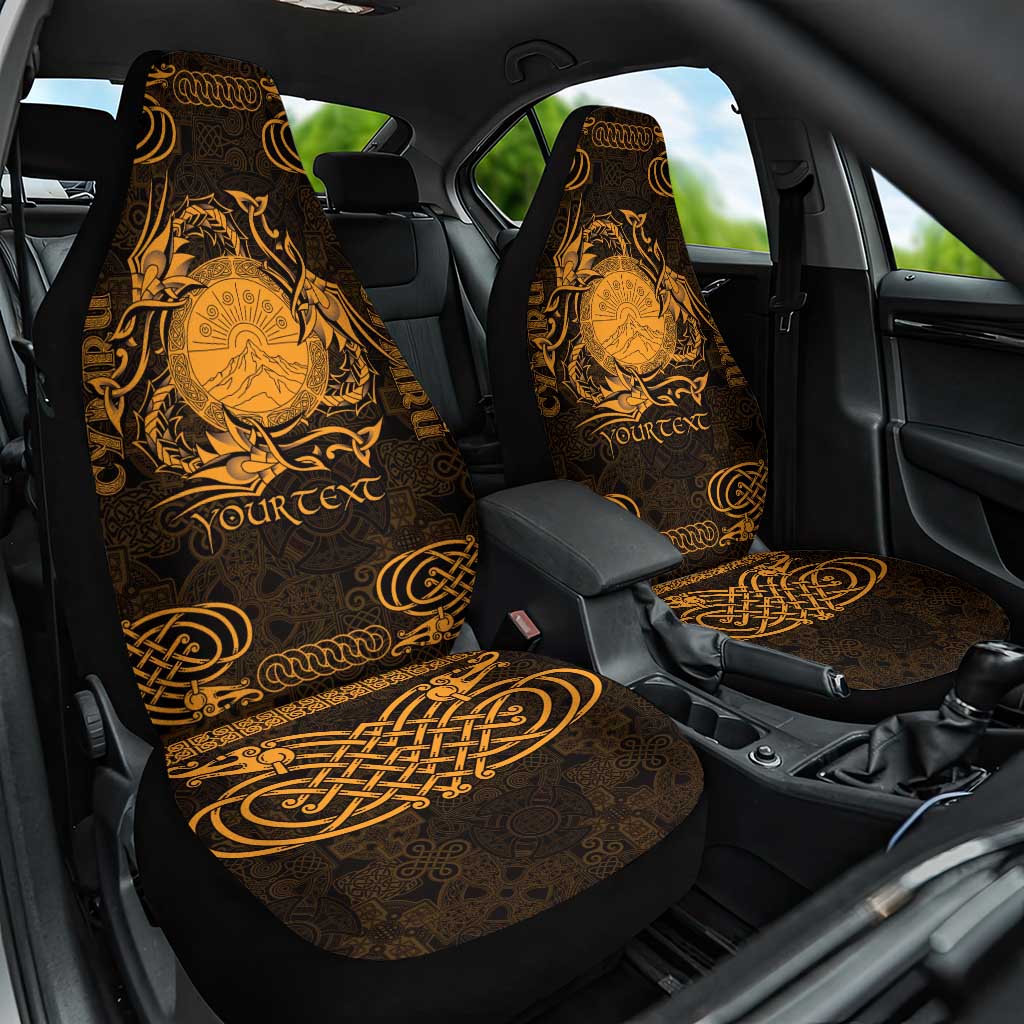 Personalized Brecknockshire Sir Frycheiniog Car Seat Cover Gold Brecon Beacons Mountain Celtic-inspired LT9