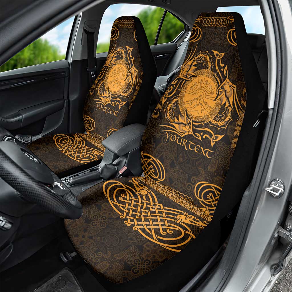 Personalized Brecknockshire Sir Frycheiniog Car Seat Cover Gold Brecon Beacons Mountain Celtic-inspired LT9