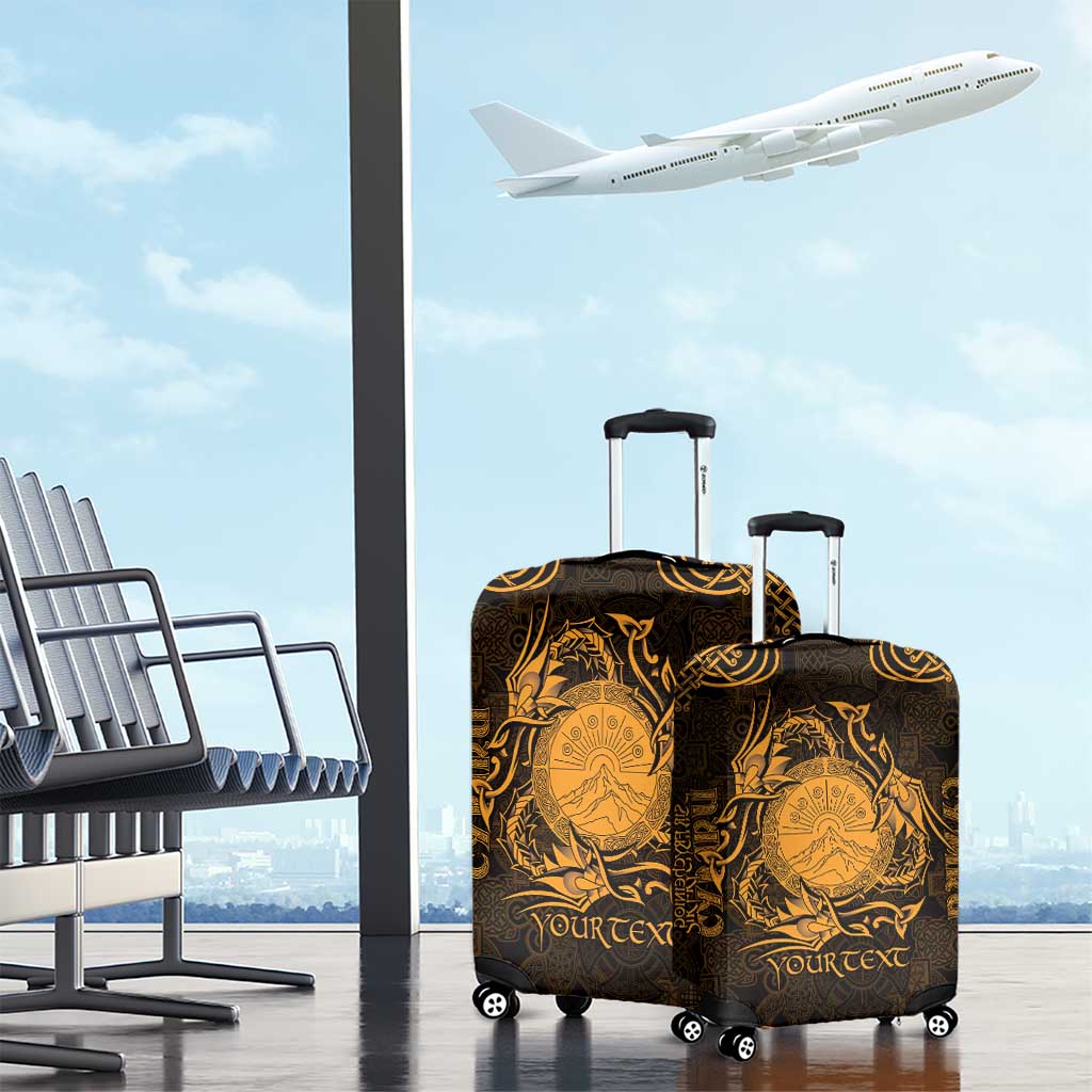 Personalized Brecknockshire Sir Frycheiniog Luggage Cover Gold Brecon Beacons Mountain Celtic-inspired LT9
