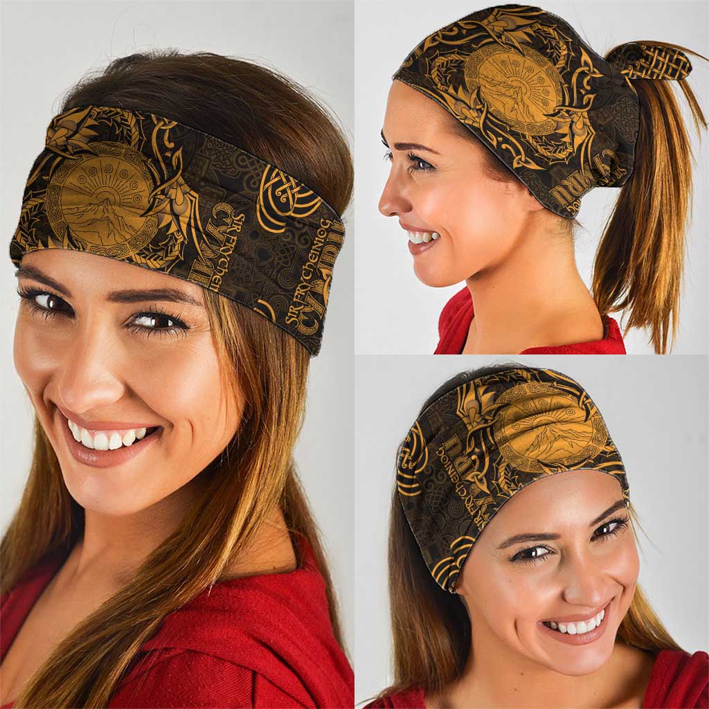 Personalized Brecknockshire Sir Frycheiniog Neck Gaiter Gold Brecon Beacons Mountain Celtic-inspired LT9