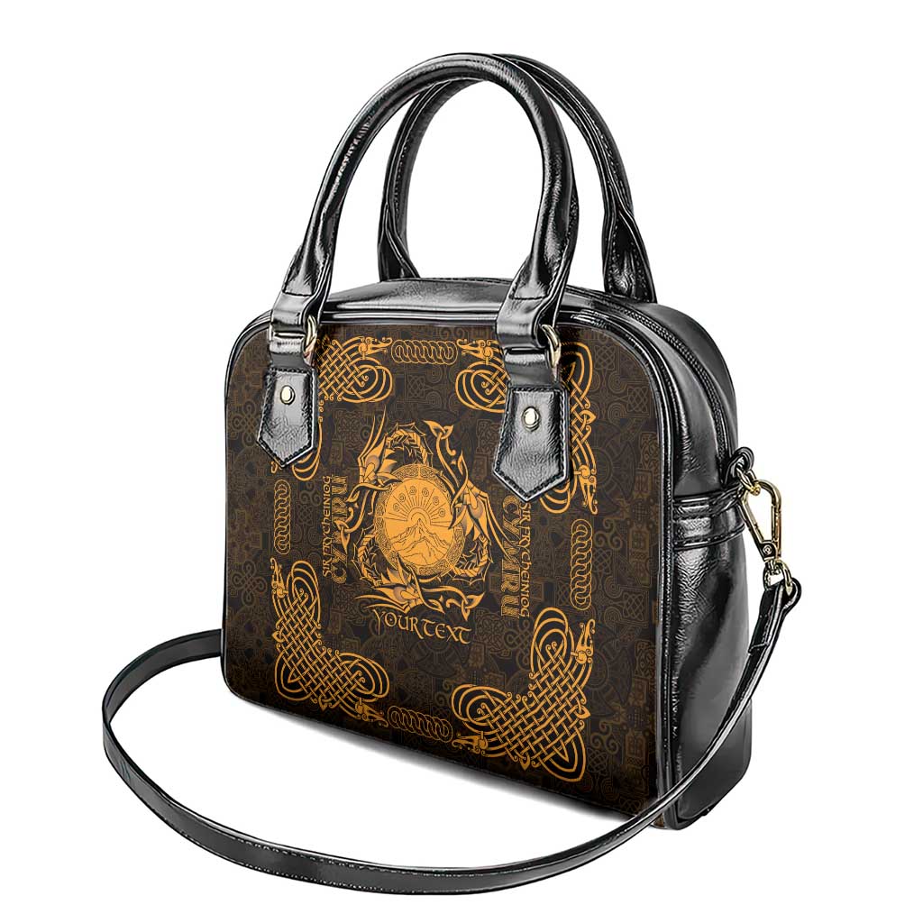 Personalized Brecknockshire Sir Frycheiniog Shoulder Handbag Gold Brecon Beacons Mountain Celtic-inspired LT9