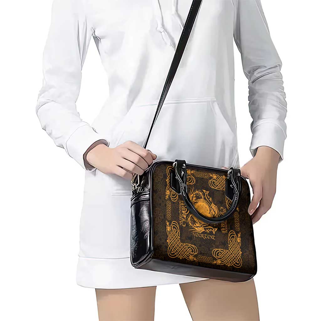 Personalized Brecknockshire Sir Frycheiniog Shoulder Handbag Gold Brecon Beacons Mountain Celtic-inspired LT9