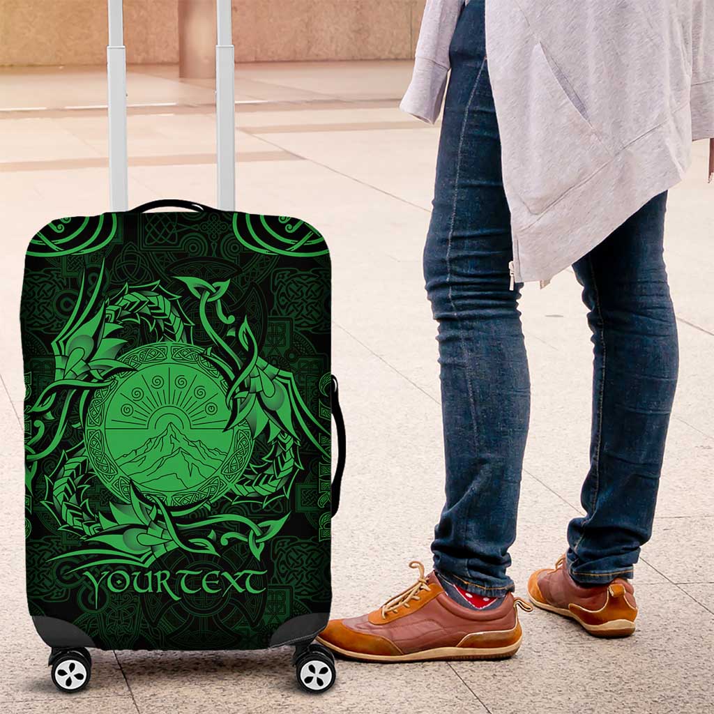 Personalized Brecknockshire Sir Frycheiniog Luggage Cover Green Brecon Beacons Mountain Celtic-inspired LT9
