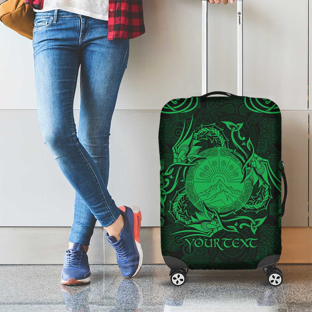 Personalized Brecknockshire Sir Frycheiniog Luggage Cover Green Brecon Beacons Mountain Celtic-inspired LT9