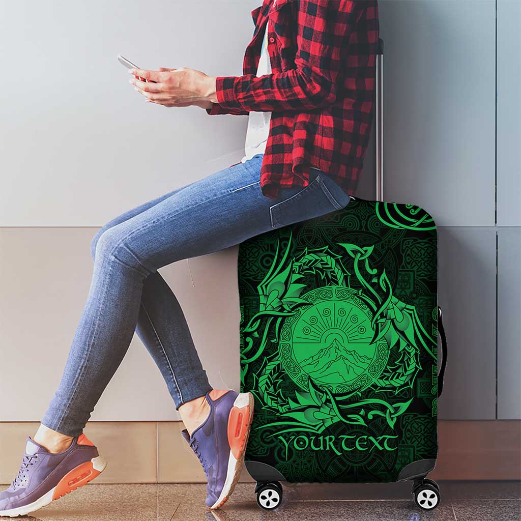 Personalized Brecknockshire Sir Frycheiniog Luggage Cover Green Brecon Beacons Mountain Celtic-inspired LT9