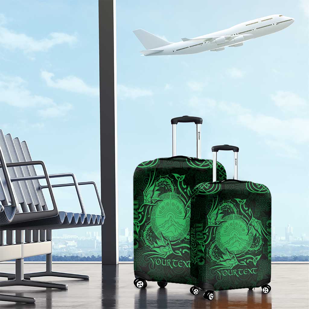 Personalized Brecknockshire Sir Frycheiniog Luggage Cover Green Brecon Beacons Mountain Celtic-inspired LT9