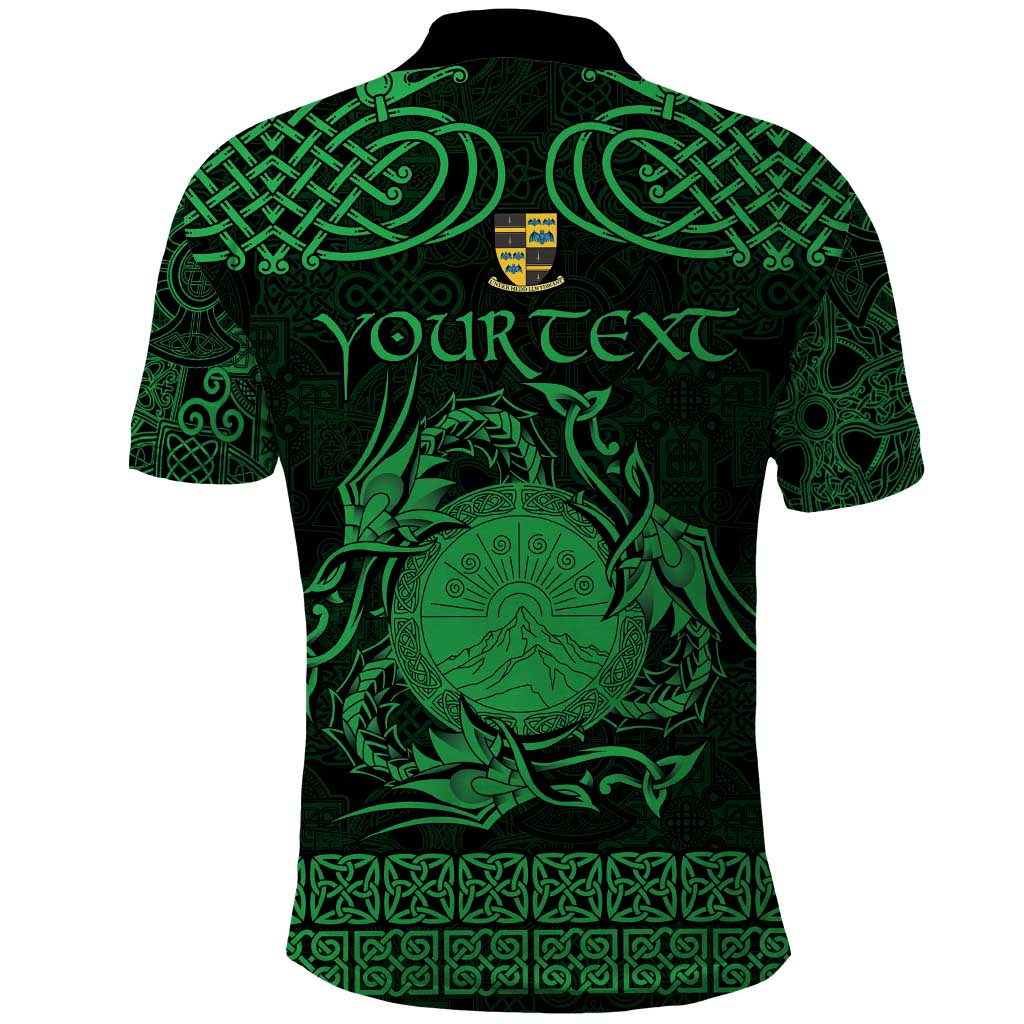 Personalized Brecknockshire Sir Frycheiniog Polo Shirt Green Brecon Beacons Mountain Celtic-inspired LT9
