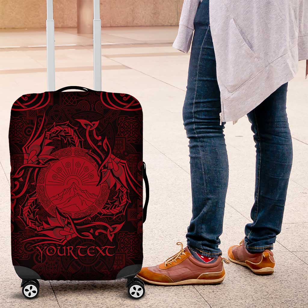 Personalized Brecknockshire Sir Frycheiniog Luggage Cover Red Brecon Beacons Mountain Celtic-inspired LT9