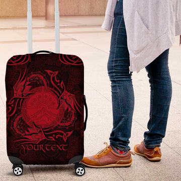 Personalized Brecknockshire Sir Frycheiniog Luggage Cover Red Brecon Beacons Mountain Celtic-inspired LT9