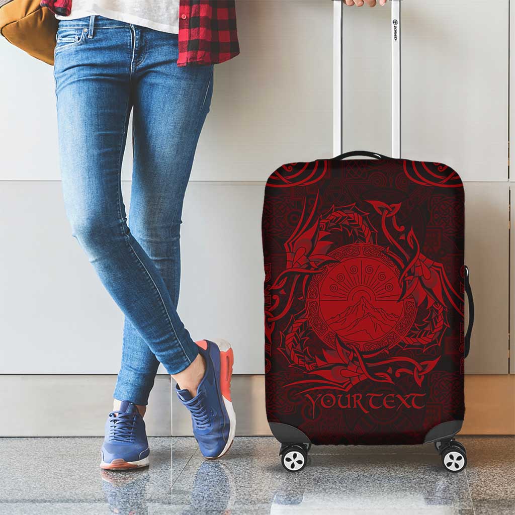 Personalized Brecknockshire Sir Frycheiniog Luggage Cover Red Brecon Beacons Mountain Celtic-inspired LT9