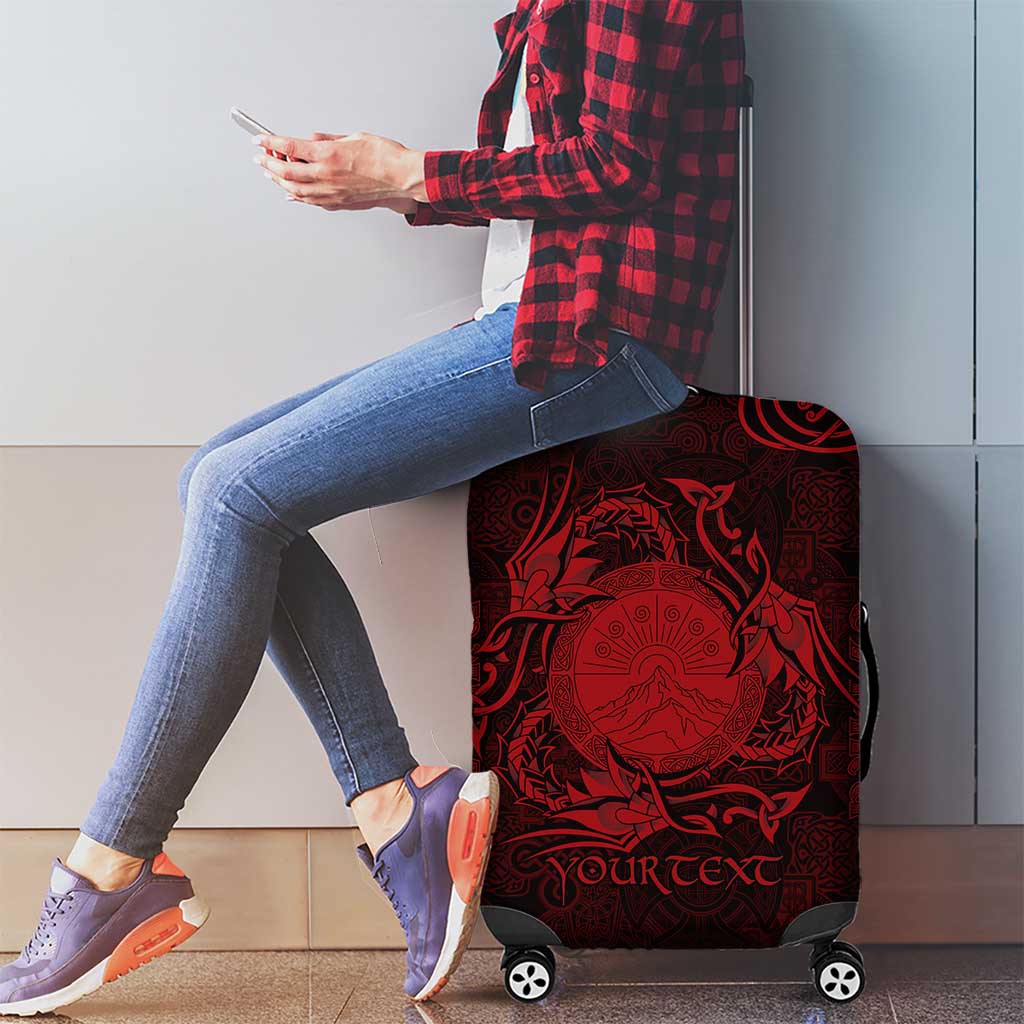 Personalized Brecknockshire Sir Frycheiniog Luggage Cover Red Brecon Beacons Mountain Celtic-inspired LT9