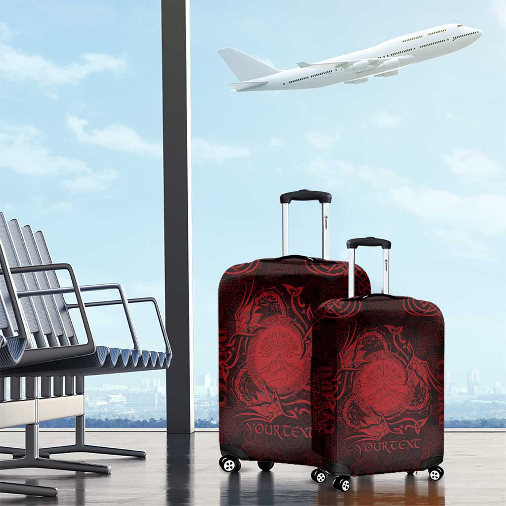 Personalized Brecknockshire Sir Frycheiniog Luggage Cover Red Brecon Beacons Mountain Celtic-inspired LT9