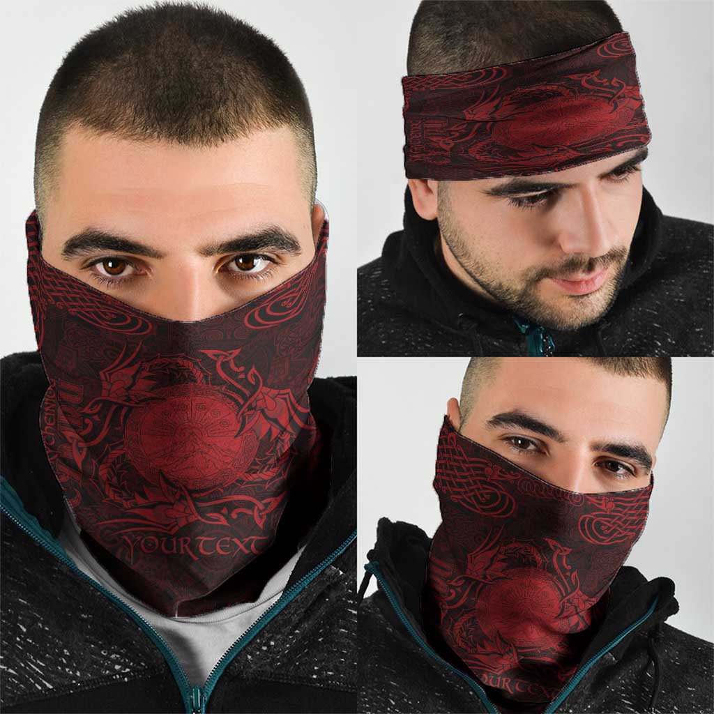 Personalized Brecknockshire Sir Frycheiniog Neck Gaiter Red Brecon Beacons Mountain Celtic-inspired LT9