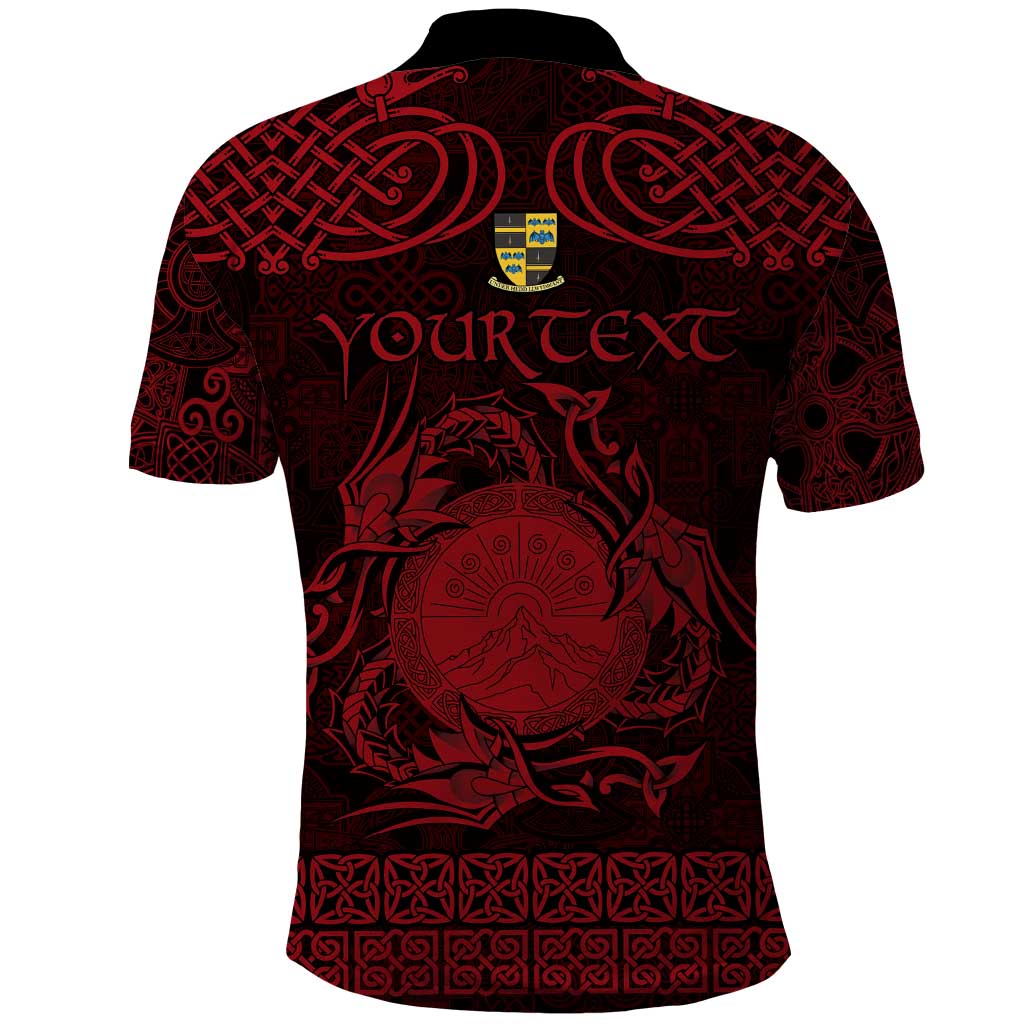 Personalized Brecknockshire Sir Frycheiniog Polo Shirt Red Brecon Beacons Mountain Celtic-inspired LT9