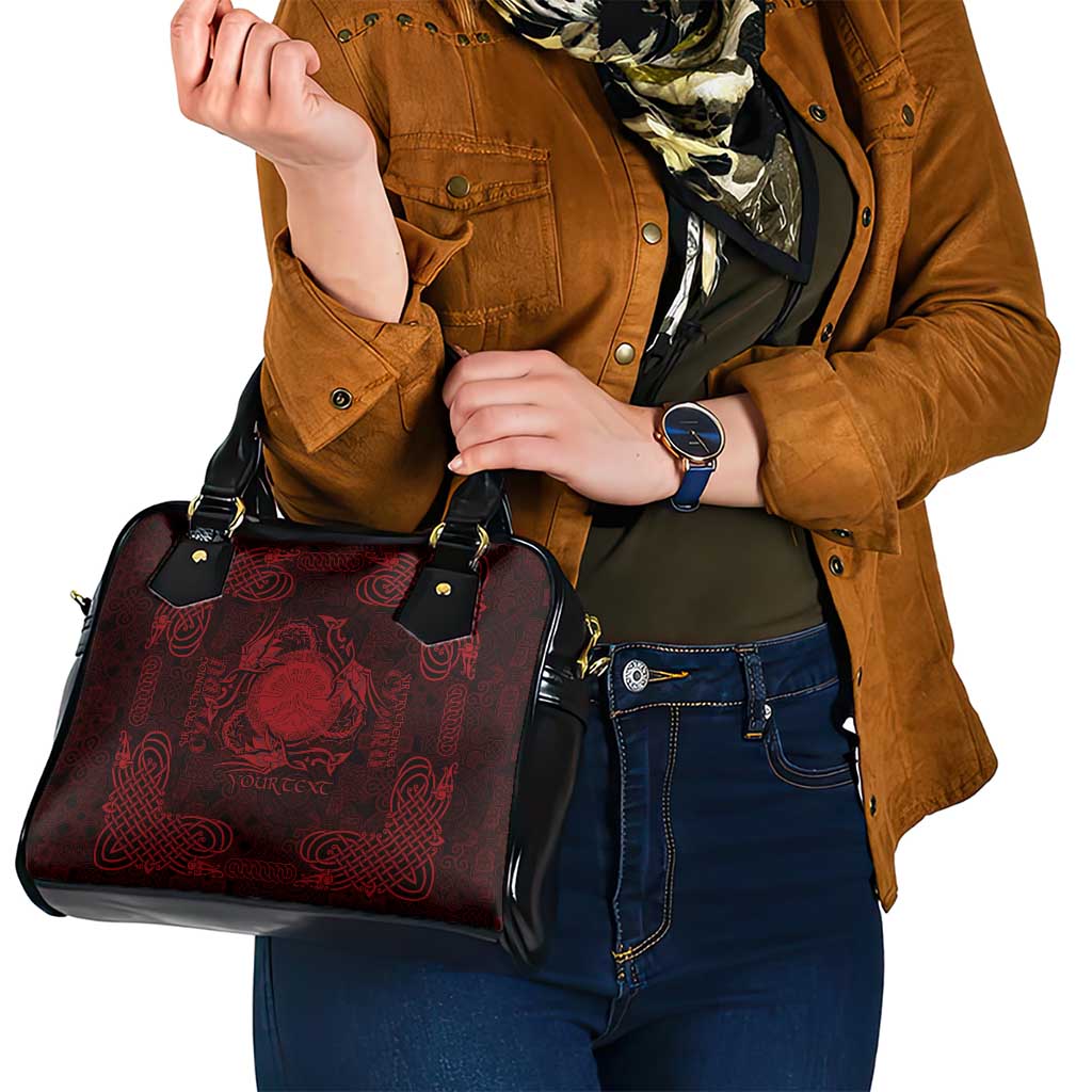 Personalized Brecknockshire Sir Frycheiniog Shoulder Handbag Red Brecon Beacons Mountain Celtic-inspired LT9