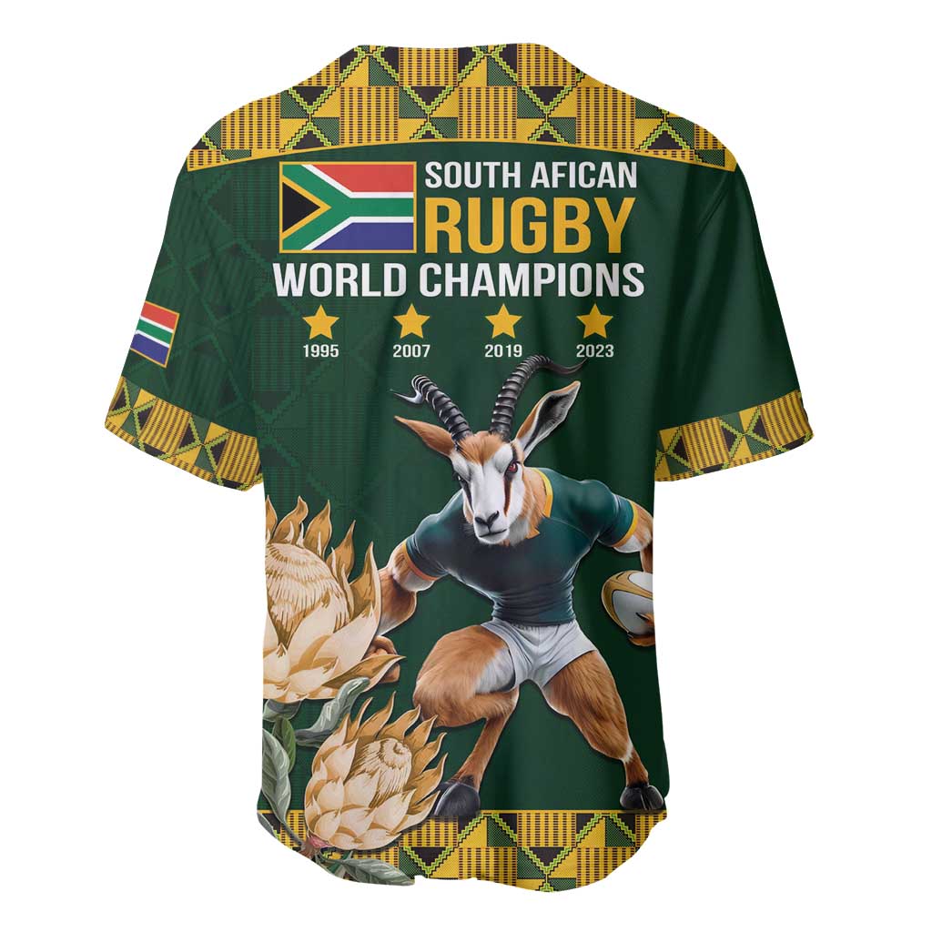 South Africa Rugby History World Champions Baseball Jersey Springboks Make History LT9