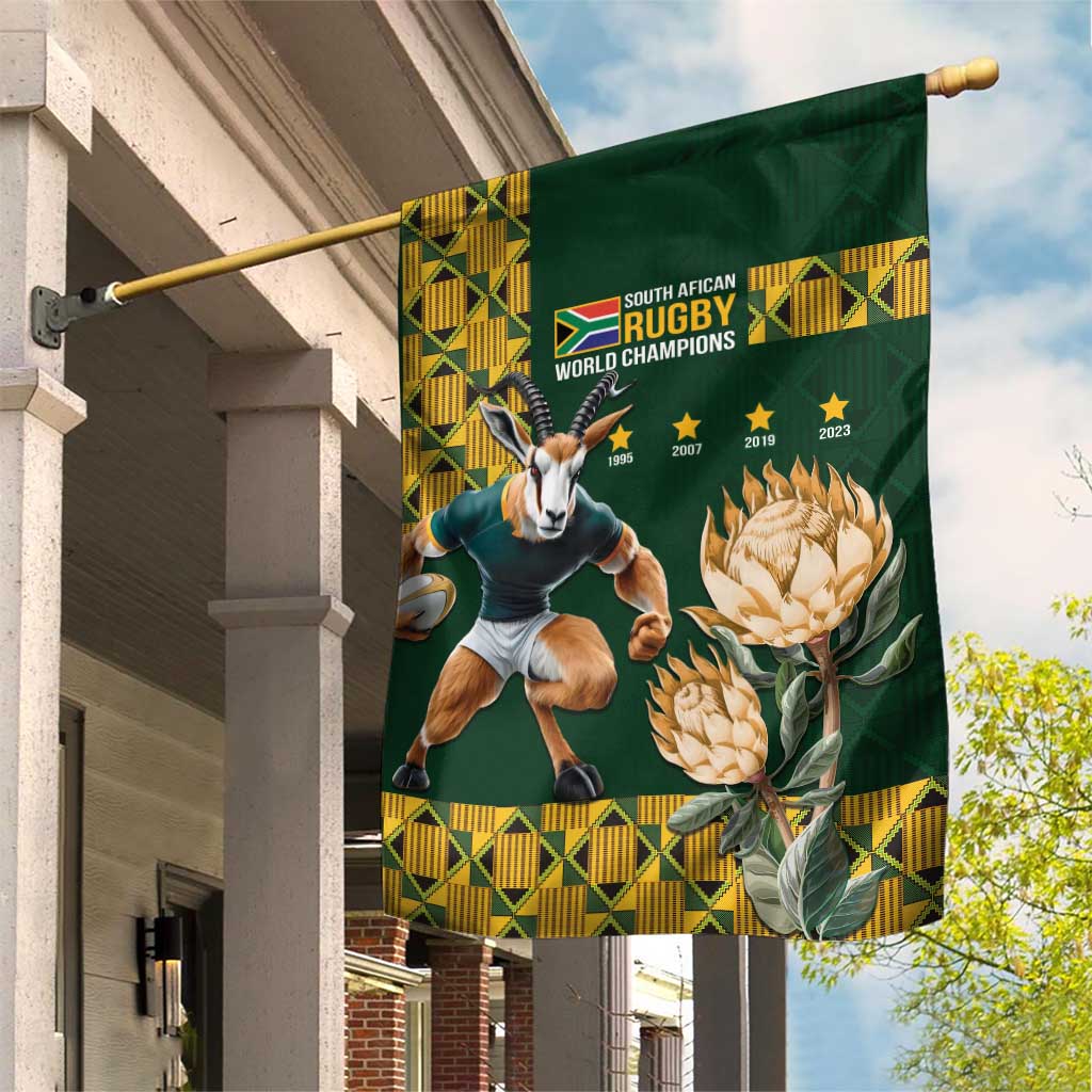 South Africa Rugby History World Champions Garden Flag Springboks Make History LT9