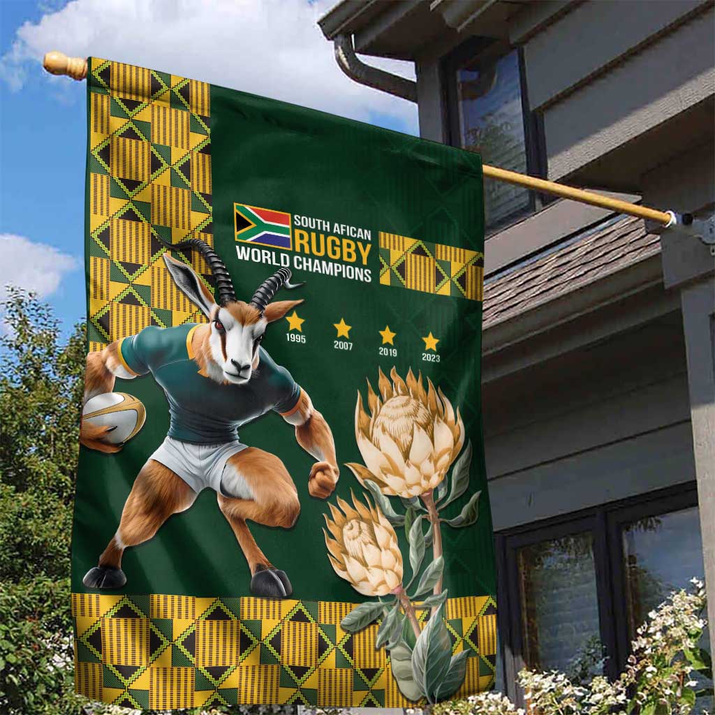 South Africa Rugby History World Champions Garden Flag Springboks Make History LT9