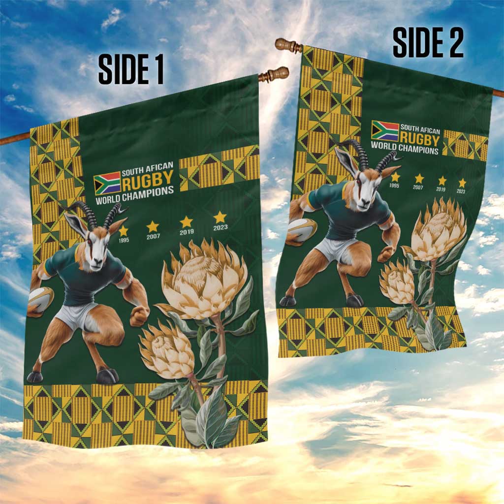 South Africa Rugby History World Champions Garden Flag Springboks Make History LT9