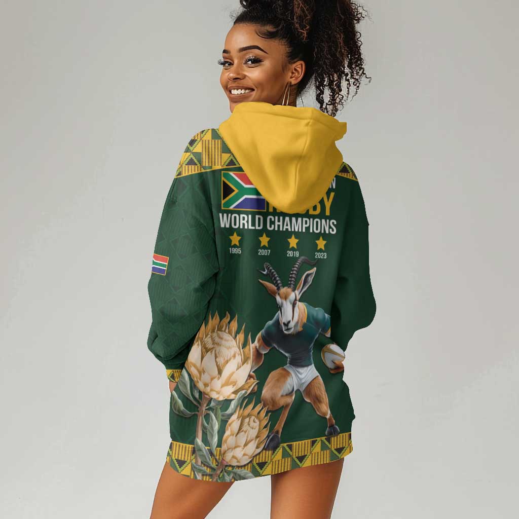 South Africa Rugby History World Champions Hoodie Dress Springboks Make History LT9
