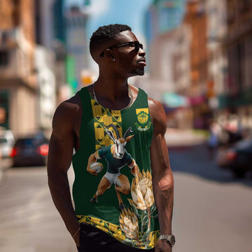 South Africa Rugby History World Champions Men Tank Top Springboks Make History LT9