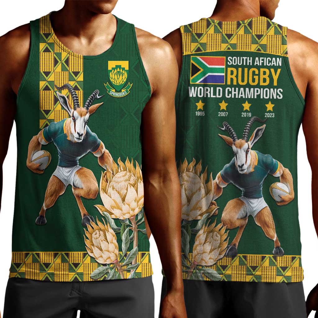 South Africa Rugby History World Champions Men Tank Top Springboks Make History LT9