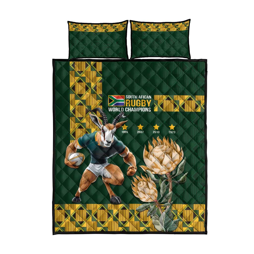 South Africa Rugby History World Champions Quilt Bed Set Springboks Make History LT9