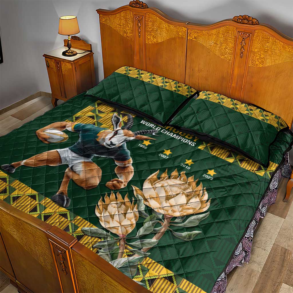 South Africa Rugby History World Champions Quilt Bed Set Springboks Make History LT9