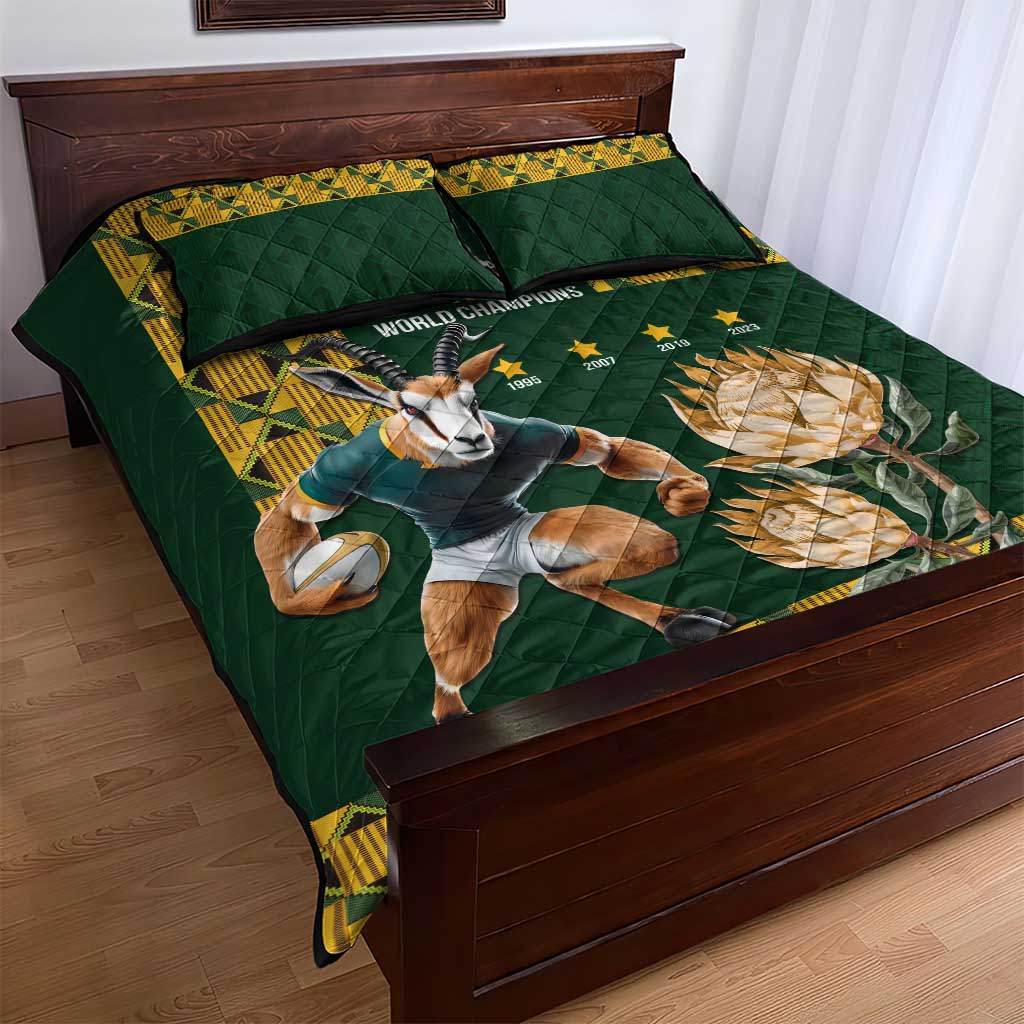 South Africa Rugby History World Champions Quilt Bed Set Springboks Make History LT9