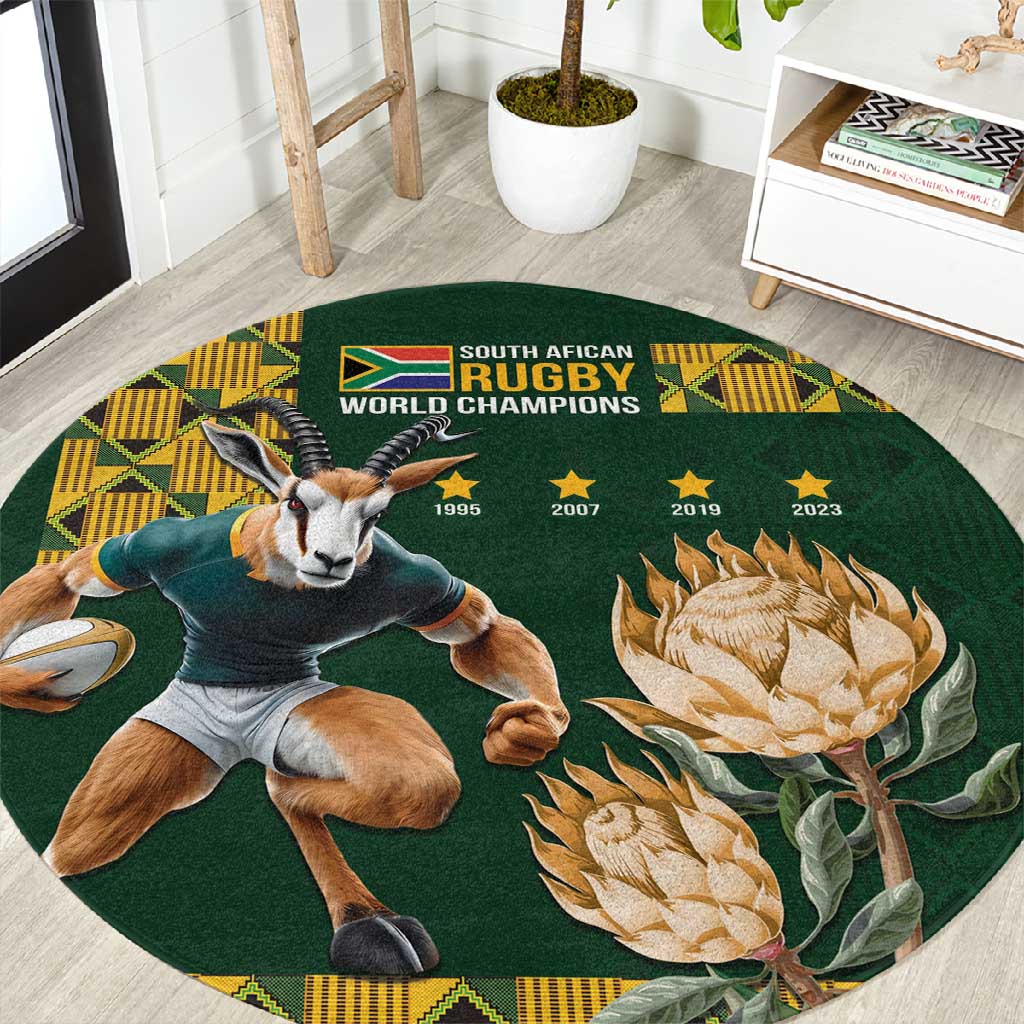 South Africa Rugby History World Champions Round Carpet Springboks Make History LT9