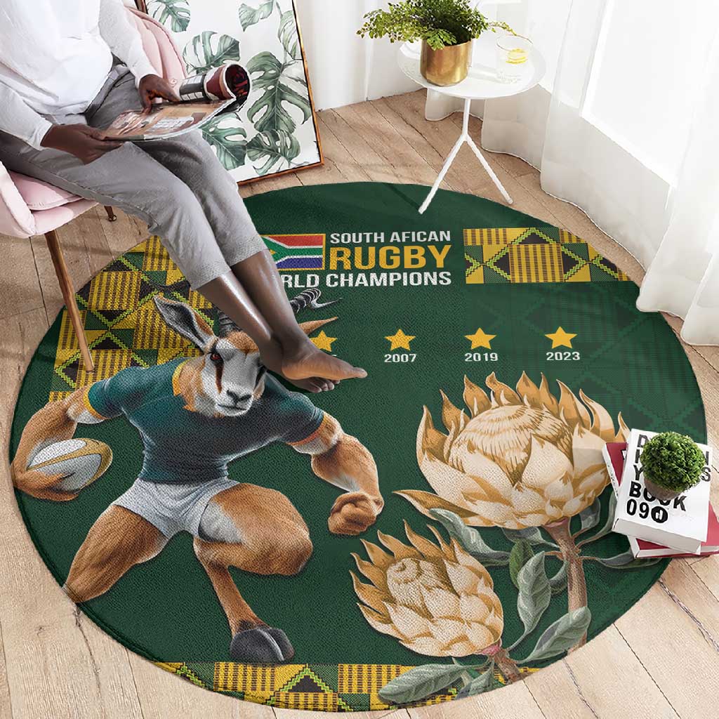 South Africa Rugby History World Champions Round Carpet Springboks Make History LT9