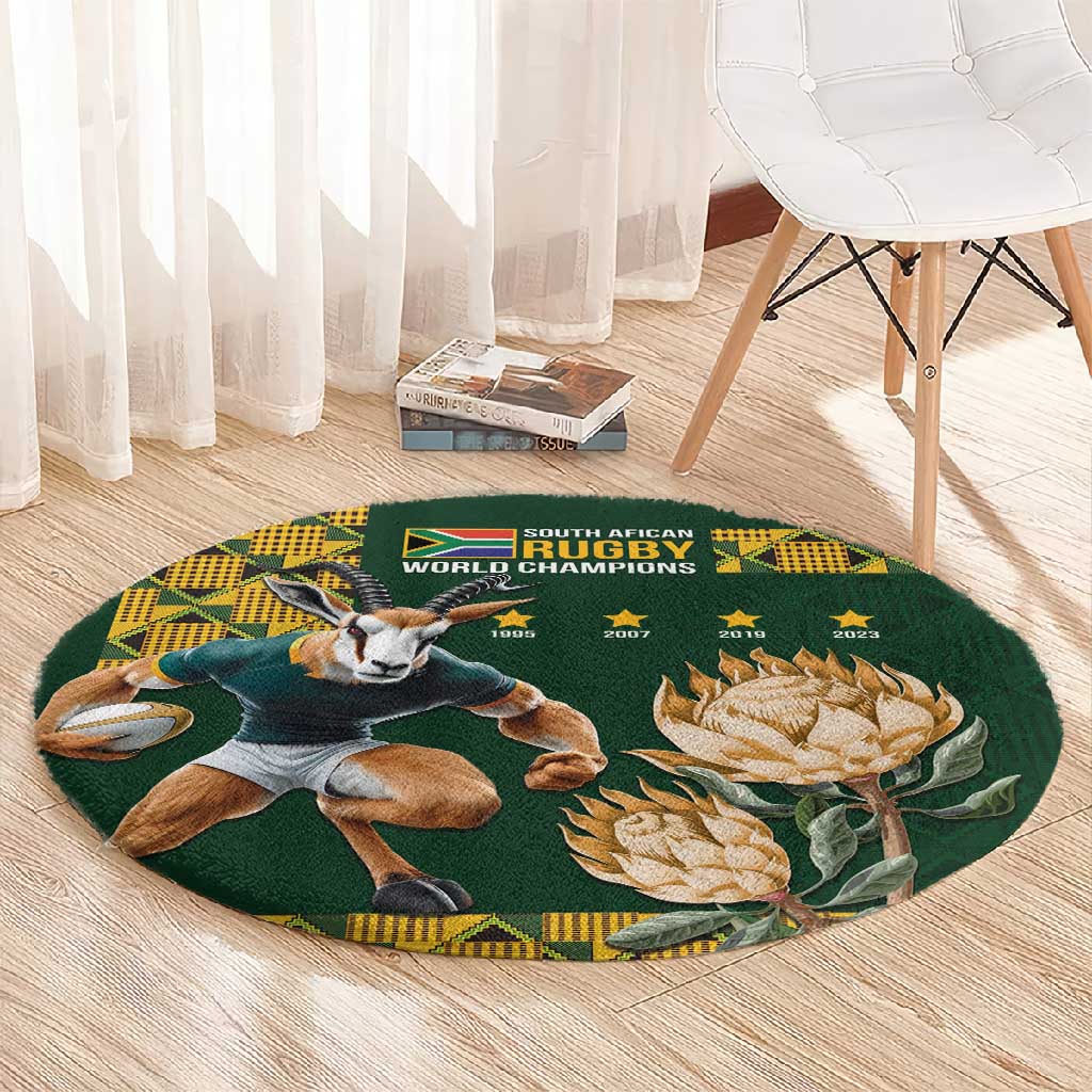 South Africa Rugby History World Champions Round Carpet Springboks Make History LT9