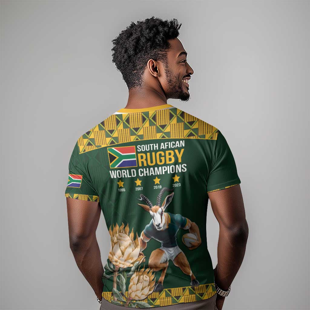 South Africa Rugby History World Champions T shirt Springboks Make History LT9